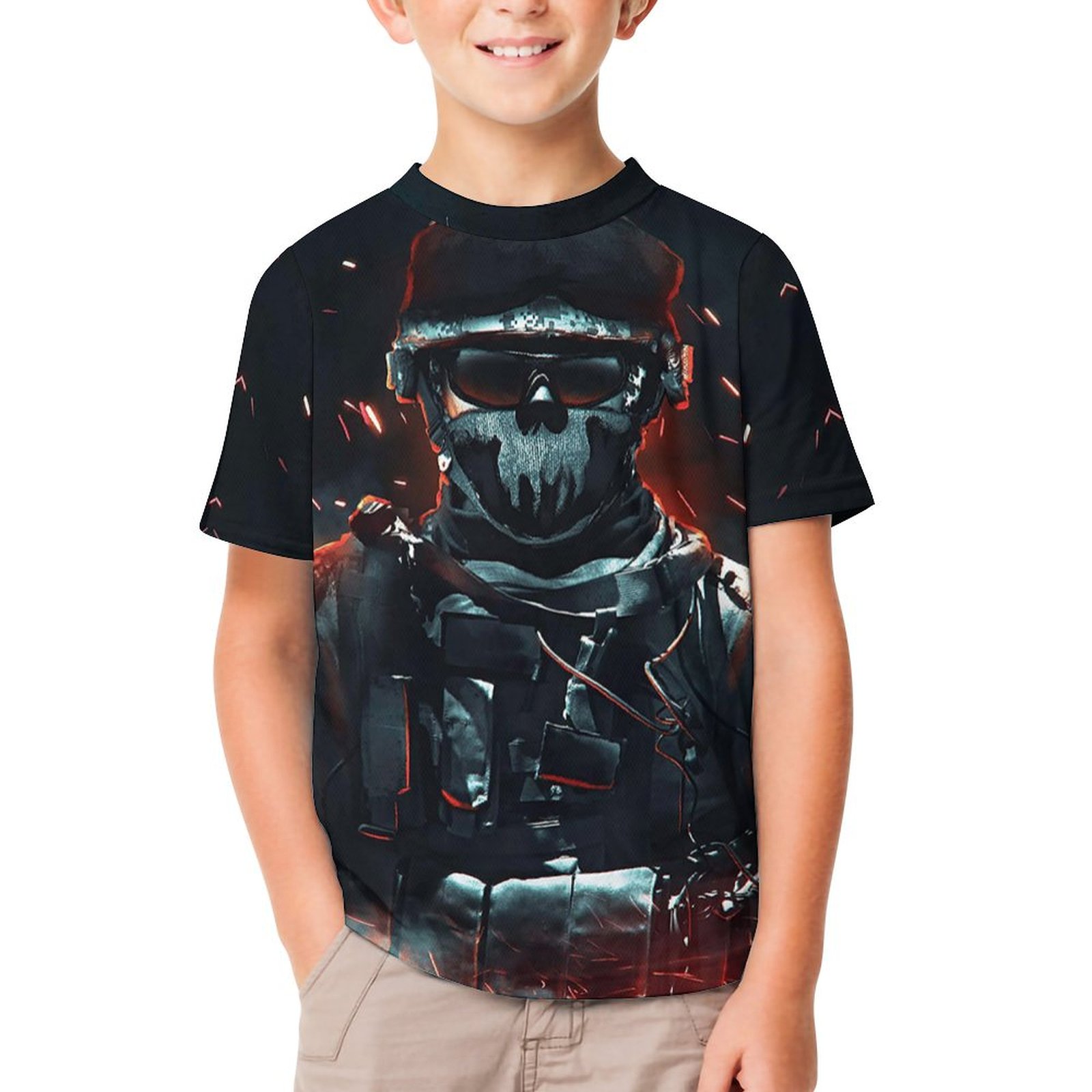 Call Of Duty Black Ops Teenage T-shirt Short Sleeve Children's Shirts Graphic Shirt Tees for Boy Girl